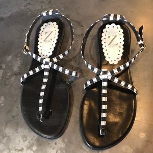 Z Sergio Zelcer B&W striped sandals
